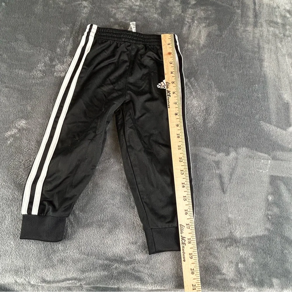 Adidas Boys 2-Piece Active Set Striped Tracksuit/Jogging Suit‎ Black/White Sz 2T